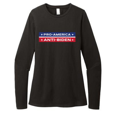 Pro America Anti Biden Flag Usa Impeach Joe Biden Anti Biden Womens CVC Long Sleeve Shirt