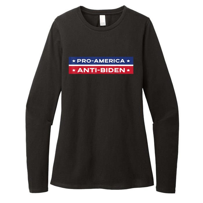 Pro America Anti Biden Flag Usa Impeach Joe Biden Anti Biden Womens CVC Long Sleeve Shirt