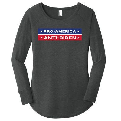 Pro America Anti Biden Flag Usa Impeach Joe Biden Anti Biden Women's Perfect Tri Tunic Long Sleeve Shirt