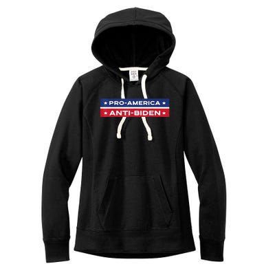 Pro America Anti Biden Flag Usa Impeach Joe Biden Anti Biden Women's Fleece Hoodie