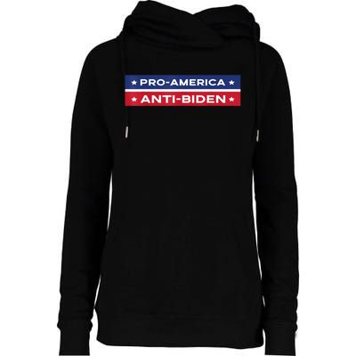 Pro America Anti Biden Flag Usa Impeach Joe Biden Anti Biden Womens Funnel Neck Pullover Hood