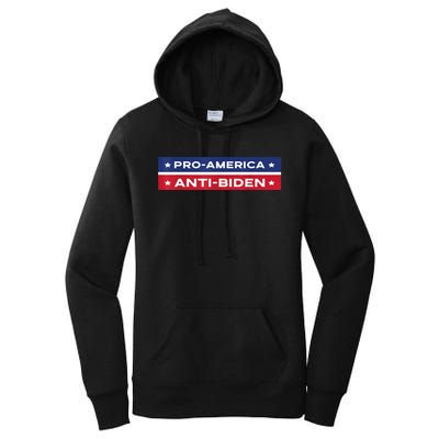 Pro America Anti Biden Flag Usa Impeach Joe Biden Anti Biden Women's Pullover Hoodie