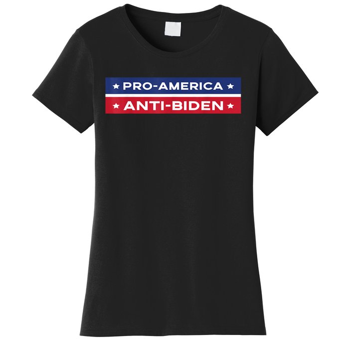 Pro America Anti Biden Flag Usa Impeach Joe Biden Anti Biden Women's T-Shirt