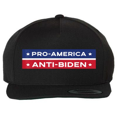 Pro America Anti Biden Flag Usa Impeach Joe Biden Anti Biden Wool Snapback Cap