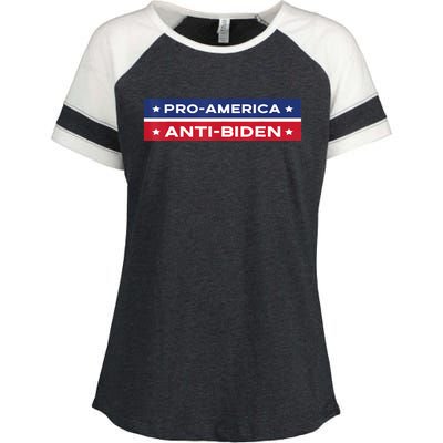 Pro America Anti Biden Flag Usa Impeach Joe Biden Anti Biden Enza Ladies Jersey Colorblock Tee