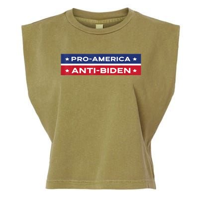 Pro America Anti Biden Flag Usa Impeach Joe Biden Anti Biden Garment-Dyed Women's Muscle Tee