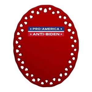 Pro America Anti Biden Flag Usa Impeach Joe Biden Anti Biden Ceramic Oval Ornament