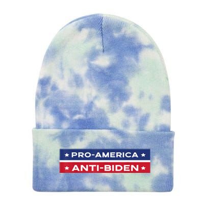 Pro America Anti Biden Flag Usa Impeach Joe Biden Anti Biden Tie Dye 12in Knit Beanie