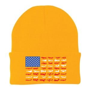 Pilot Airplane American Flag Plane Aviation Knit Cap Winter Beanie