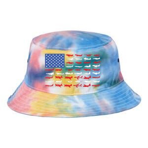 Pilot Airplane American Flag Plane Aviation Tie Dye Newport Bucket Hat