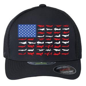 Pilot Airplane American Flag Plane Aviation Flexfit Unipanel Trucker Cap