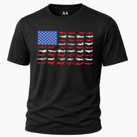 Pilot Airplane American Flag Plane Aviation Cooling Performance Crew T-Shirt