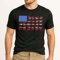 Pilot Airplane American Flag Plane Aviation Cooling Performance Crew T-Shirt
