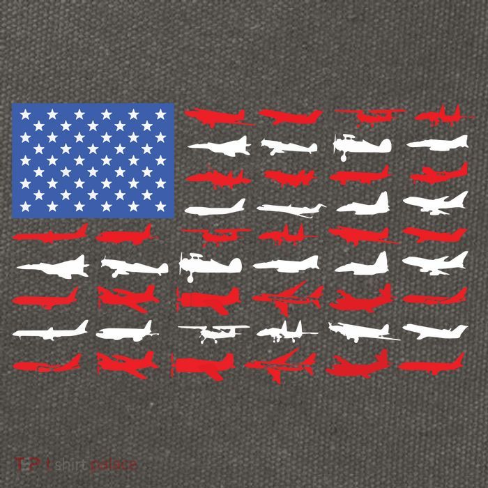 Pilot Airplane American Flag Plane Aviation Cotton Canvas Backpack