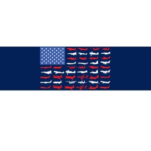 Pilot Airplane American Flag Plane Aviation Bumper Sticker