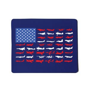 Pilot Airplane American Flag Plane Aviation Mousepad