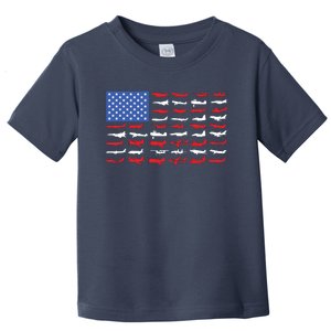 Pilot Airplane American Flag Plane Aviation Toddler T-Shirt