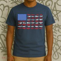 Pilot Airplane American Flag Plane Aviation T-Shirt