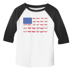 Pilot Airplane American Flag Plane Aviation Toddler Fine Jersey T-Shirt