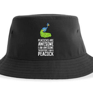 Peacocks Are Awesome I'm Awesome Therefore I'm a Peacock Sustainable Bucket Hat