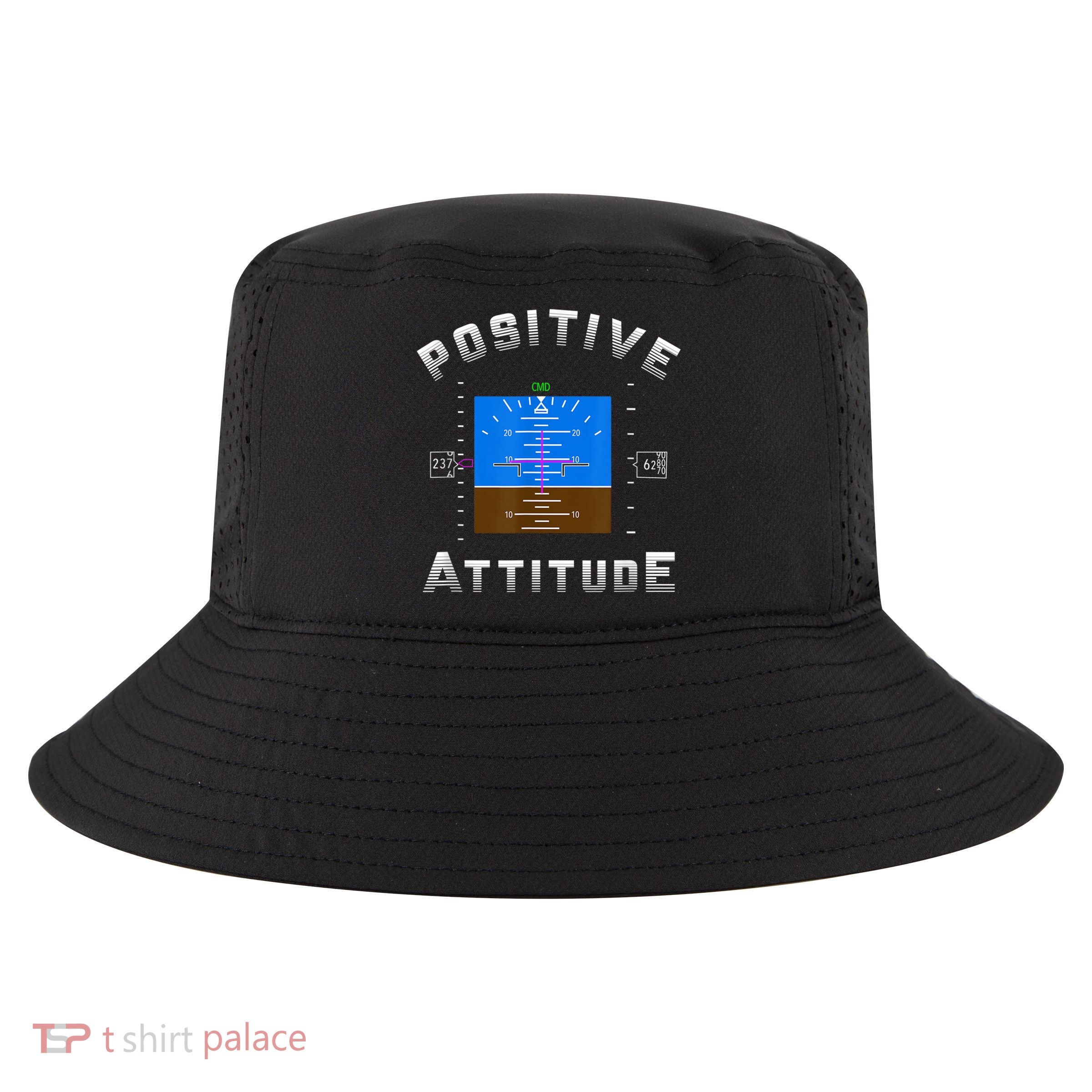 Positive Attitude Aviation Pilot Primary Flight Display Cool Comfort Performance Bucket Hat
