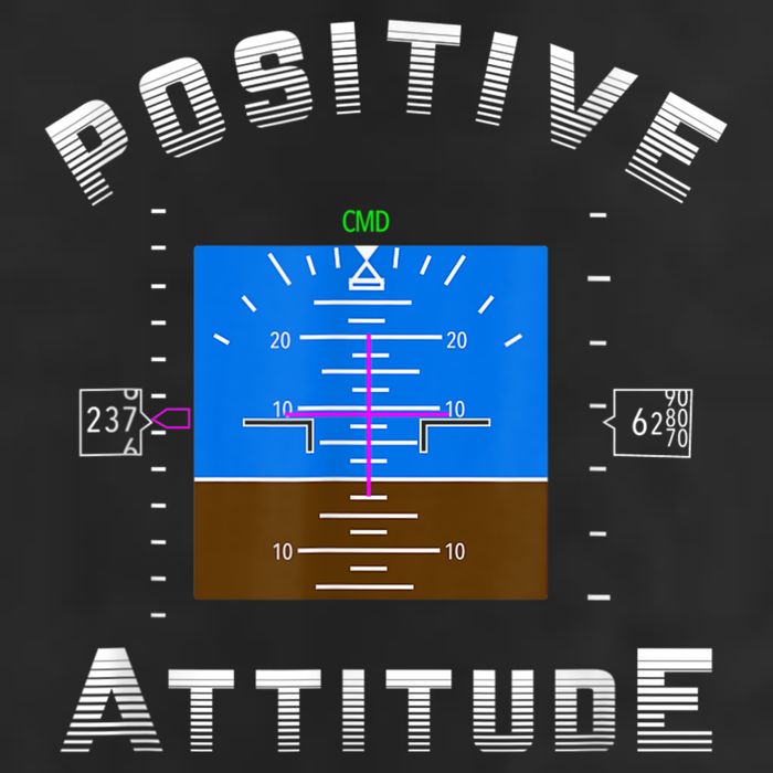 Positive Attitude Aviation Pilot Primary Flight Display Garment-Dyed Fleece Hoodie
