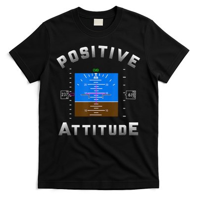 Positive Attitude Aviation Pilot Primary Flight Display T-Shirt