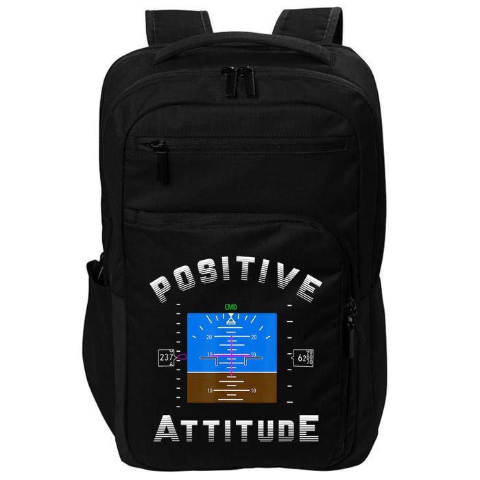 Positive Attitude Aviation Pilot Primary Flight Display Impact Tech Backpack