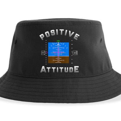 Positive Attitude Aviation Pilot Primary Flight Display Sustainable Bucket Hat