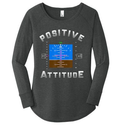 Positive Attitude Aviation Pilot Primary Flight Display Women's Perfect Tri Tunic Long Sleeve Shirt