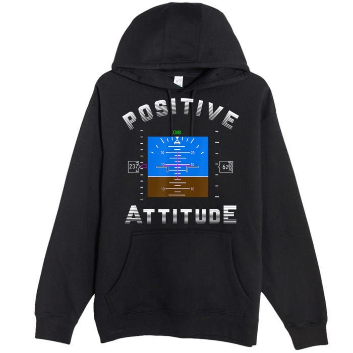 Positive Attitude Aviation Pilot Primary Flight Display Premium Pullover Hoodie
