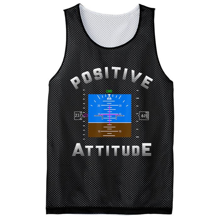 Positive Attitude Aviation Pilot Primary Flight Display Mesh Reversible Basketball Jersey Tank