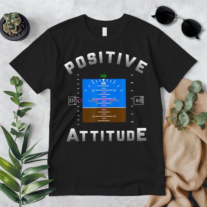 Positive Attitude Aviation Pilot Primary Flight Display Premium T-Shirt