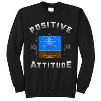 Positive Attitude Aviation Pilot Primary Flight Display Tall Sweatshirt