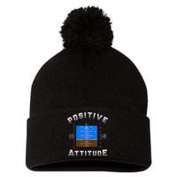 Positive Attitude Aviation Pilot Primary Flight Display Pom Pom 12in Knit Beanie