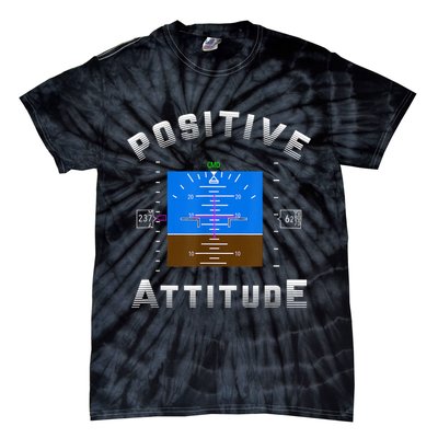 Positive Attitude Aviation Pilot Primary Flight Display Tie-Dye T-Shirt