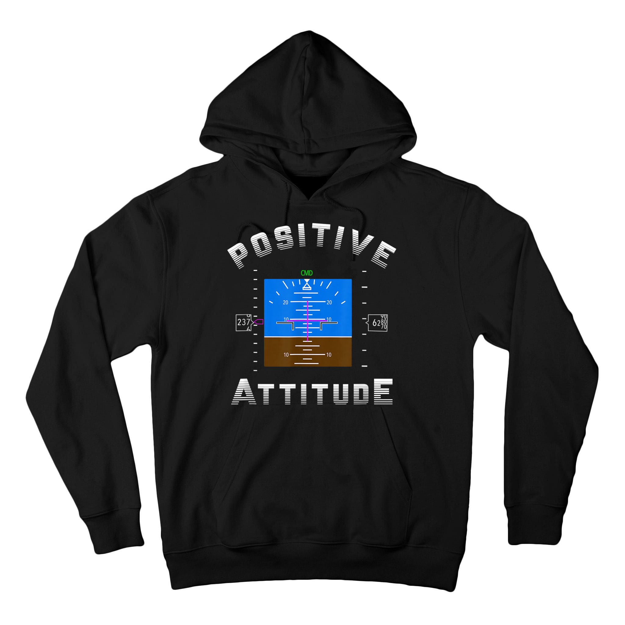 Positive Attitude Aviation Pilot Primary Flight Display Tall Hoodie