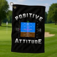 Positive Attitude Aviation Pilot Primary Flight Display Golf Towel