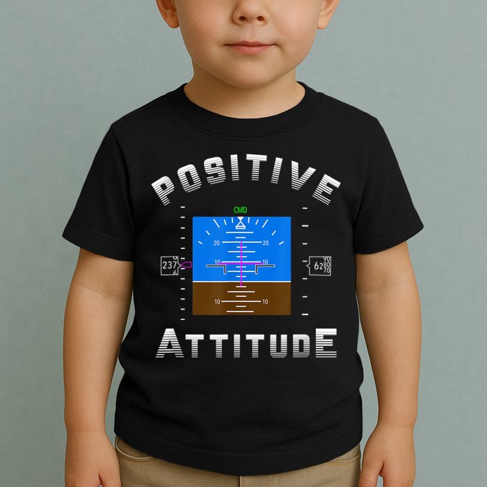 Positive Attitude Aviation Pilot Primary Flight Display Toddler T-Shirt