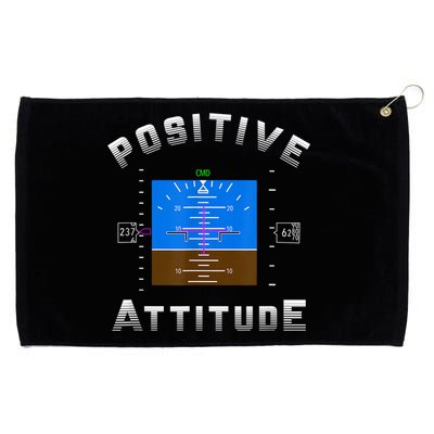 Positive Attitude Aviation Pilot Primary Flight Display Grommeted Golf Towel
