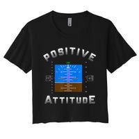 Positive Attitude Aviation Pilot Primary Flight Display Women's Crop Top Tee