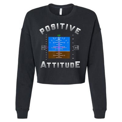 Positive Attitude Aviation Pilot Primary Flight Display Cropped Pullover Crew