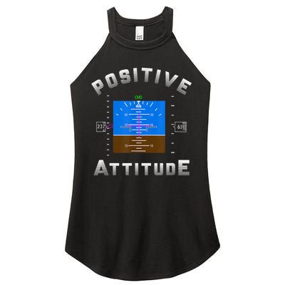Positive Attitude Aviation Pilot Primary Flight Display Women's Perfect Tri Rocker Tank