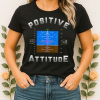 Positive Attitude Aviation Pilot Primary Flight Display Womens T-Shirt