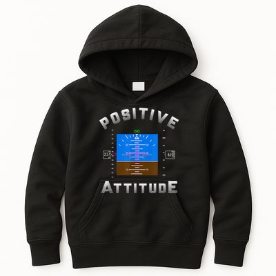 Positive Attitude Aviation Pilot Primary Flight Display Kids Hoodie