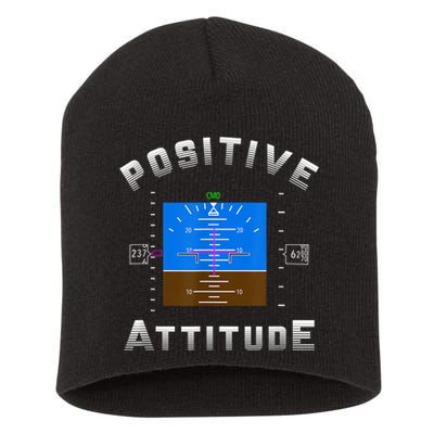 Positive Attitude Aviation Pilot Primary Flight Display Short Acrylic Beanie