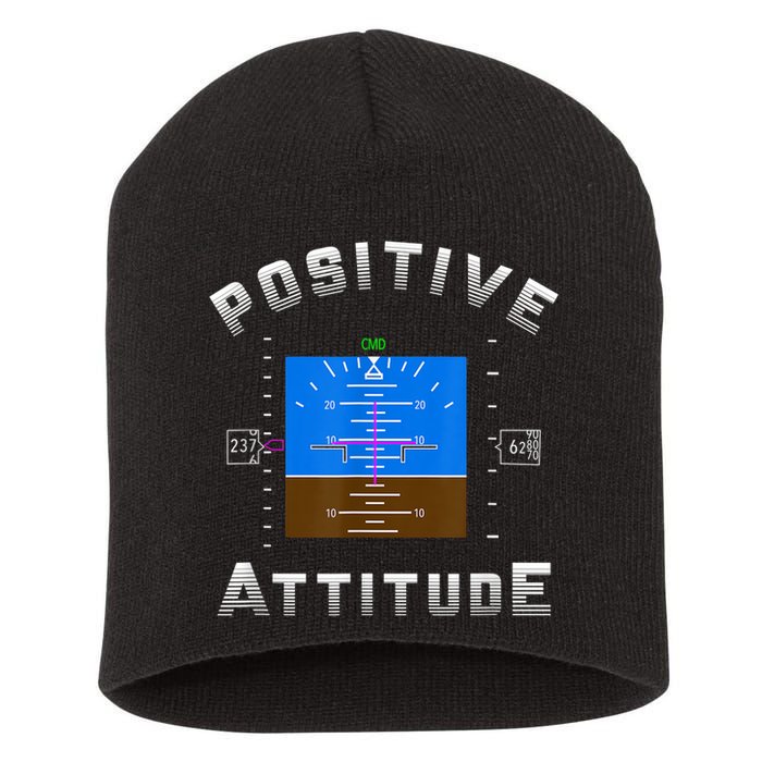 Positive Attitude Aviation Pilot Primary Flight Display Short Acrylic Beanie
