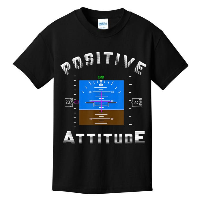 Positive Attitude Aviation Pilot Primary Flight Display Kids T-Shirt