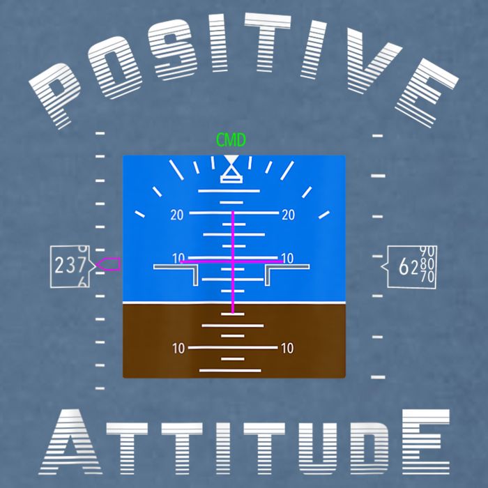 Positive Attitude Aviation Pilot Primary Flight Display Garment-Dyed Sweatshirt