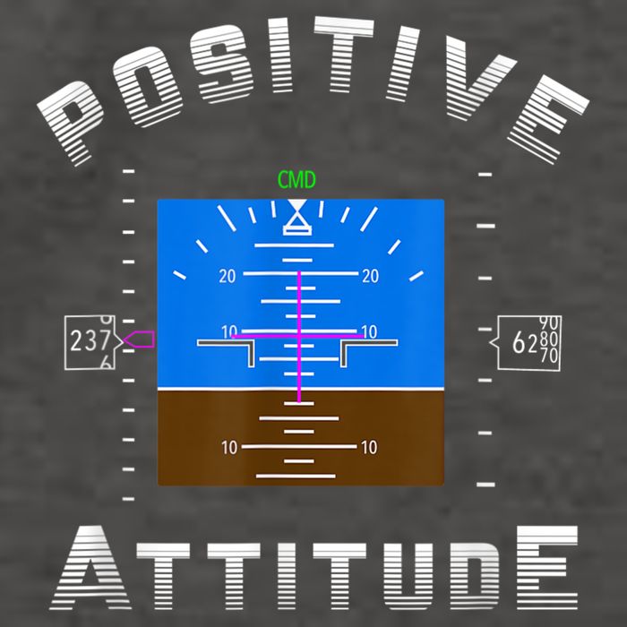 Positive Attitude Aviation Pilot Primary Flight Display Vector Backpack